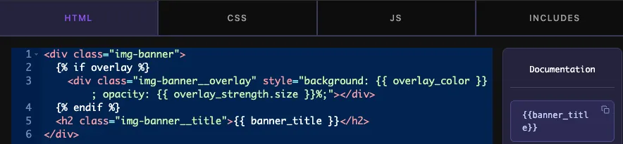 Widget HTML using if overlay with overlay_color and overlay_strength.size tokens