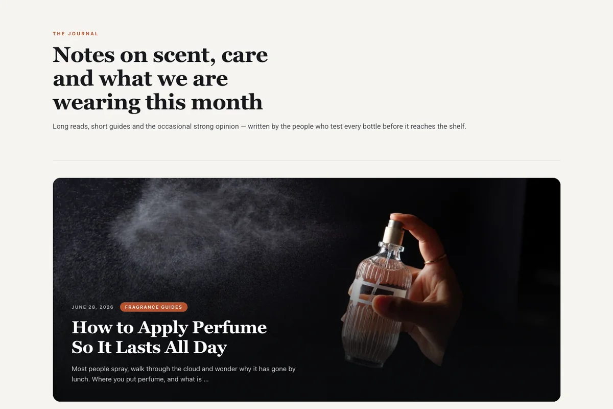 Signal Elementor blog template with a featured post banner above a three column grid of posts