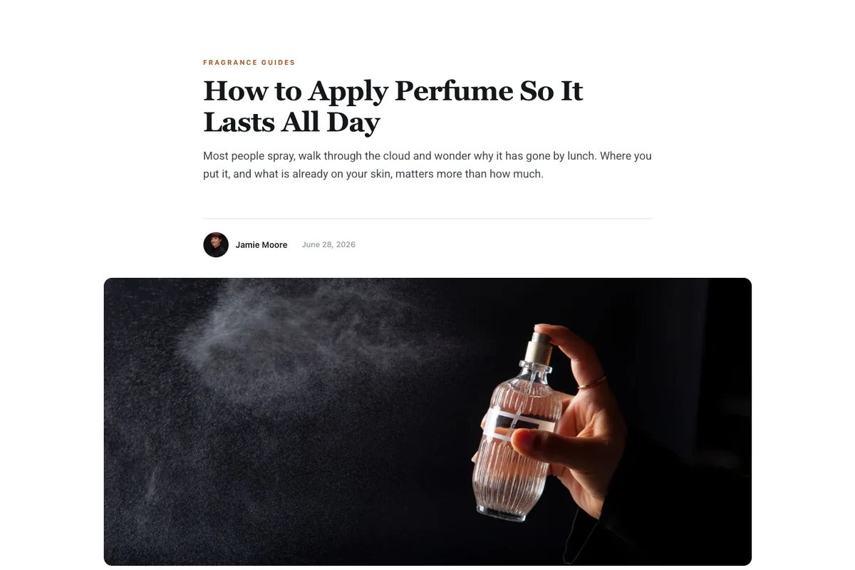 Folio Elementor single post template with a category label, serif headline, byline and wide featured image