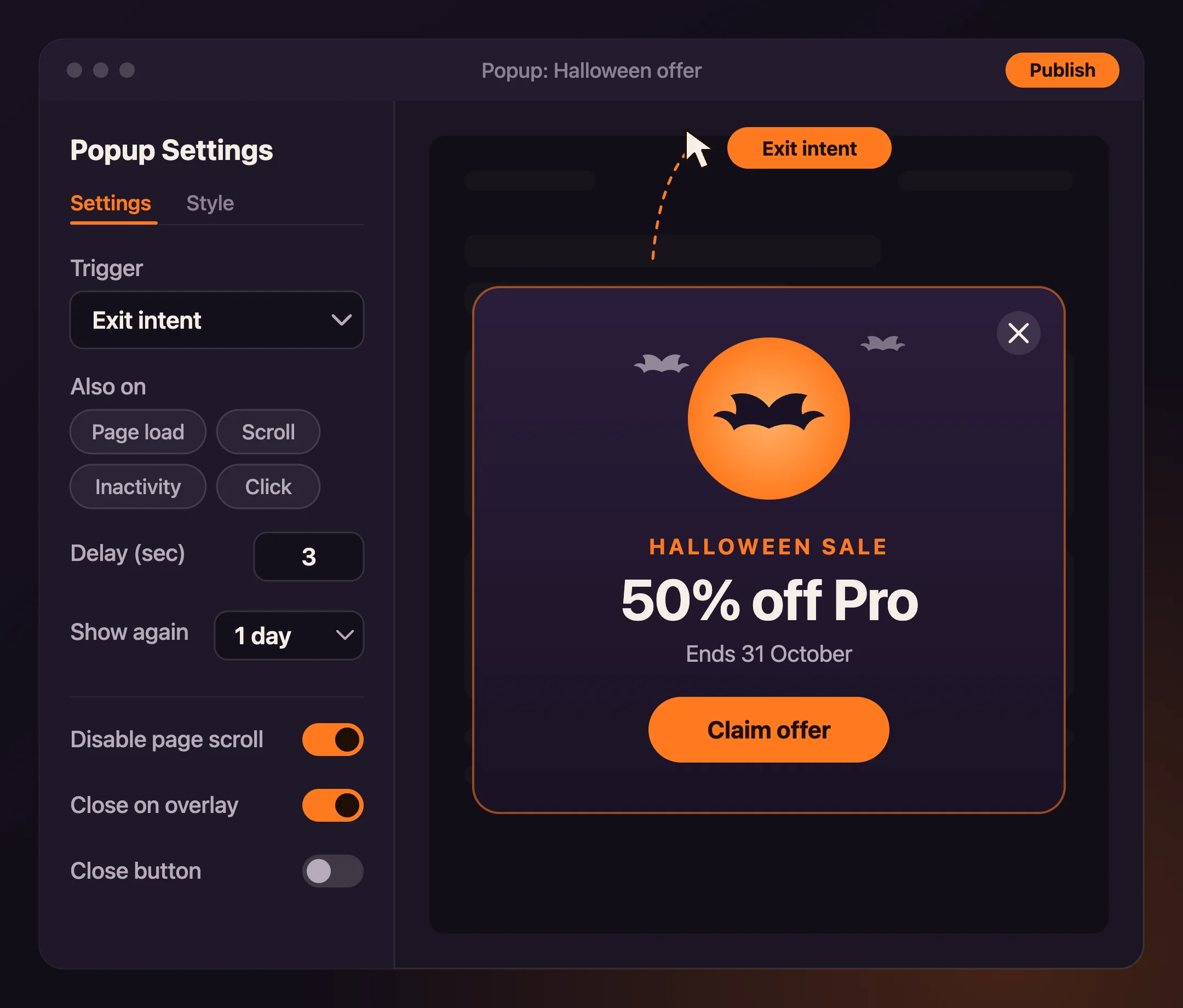 Master Addons Popup builder skelet preview