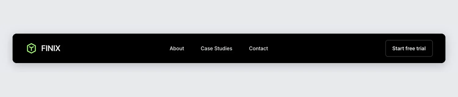 Finix Header template, full page