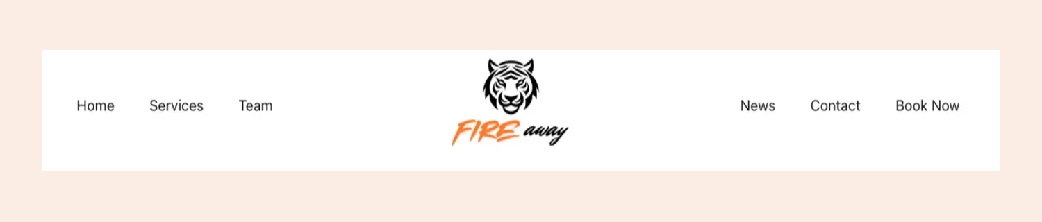 Fire Away Split Header template, full page