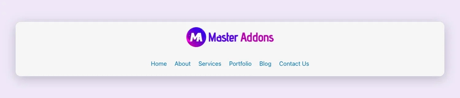 Centered Logo Stacked Header template, full page