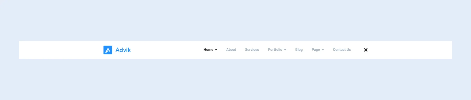 Simple Dropdown Header template, full page