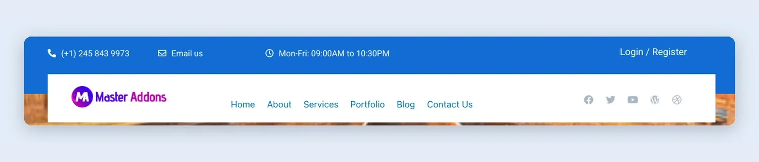 Floating Menu Header template, full page