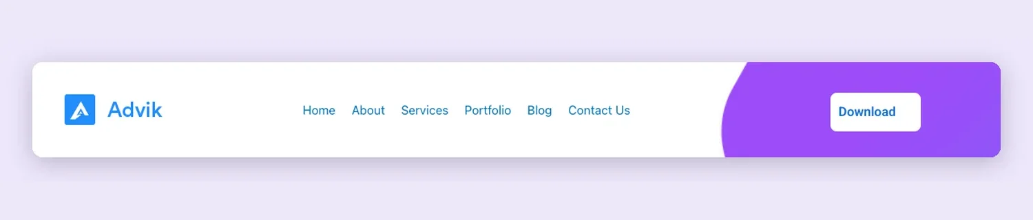 Purple Angle CTA Header template, full page