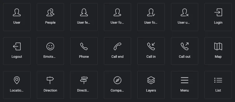 Simple Line Icons pack in the Icon Library popup
