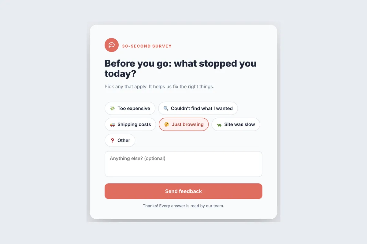 Exit Survey · Why Are You Leaving? template, full page