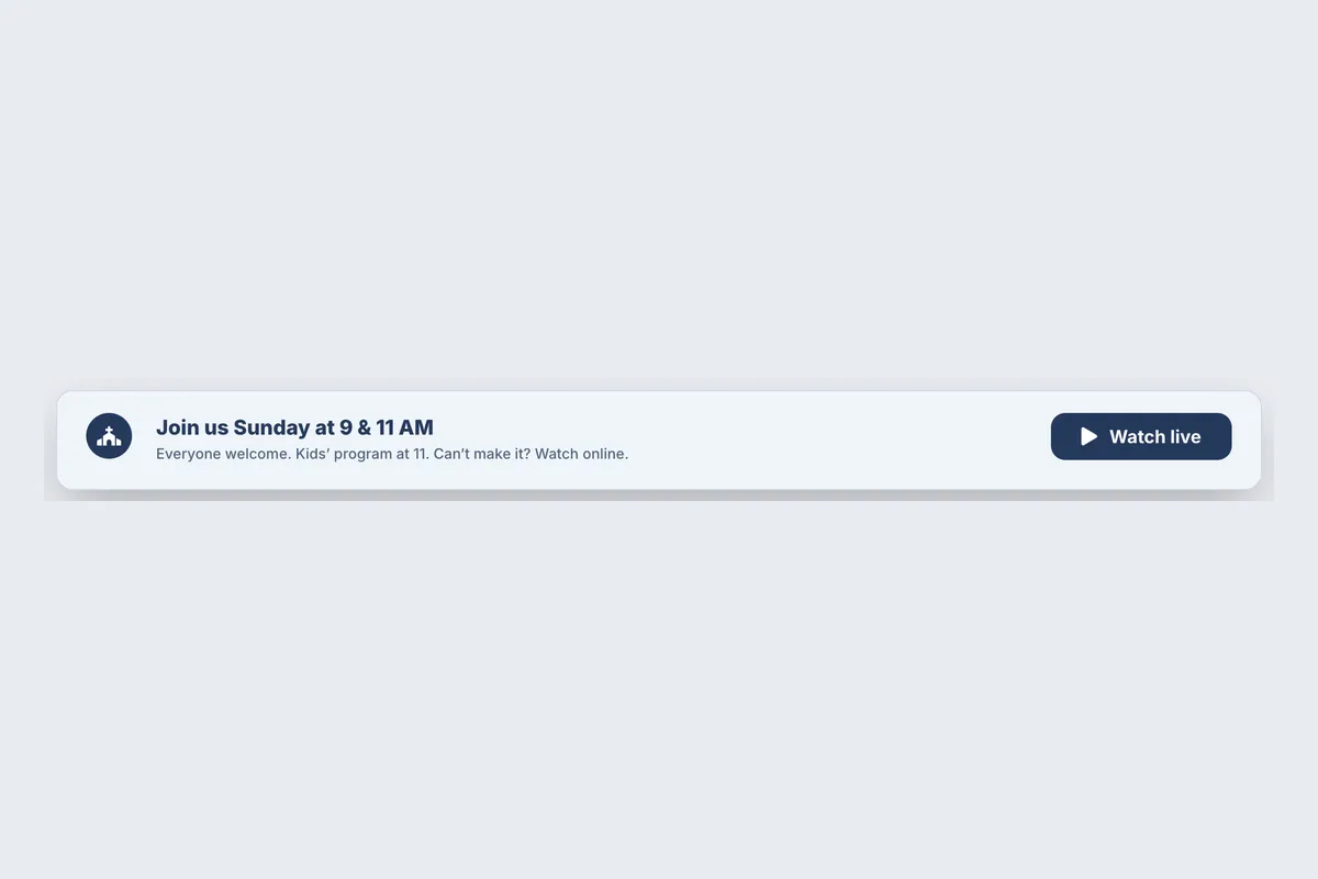Church · Service Times template, full page