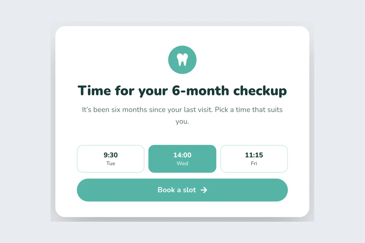Dental · Checkup Reminder template, full page
