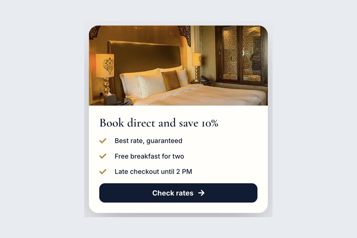 Hotel · Book Direct template, full page