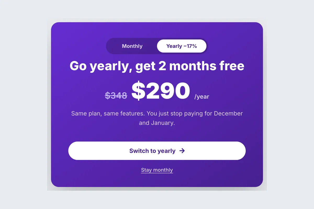 SaaS · Annual Plan Discount template, full page