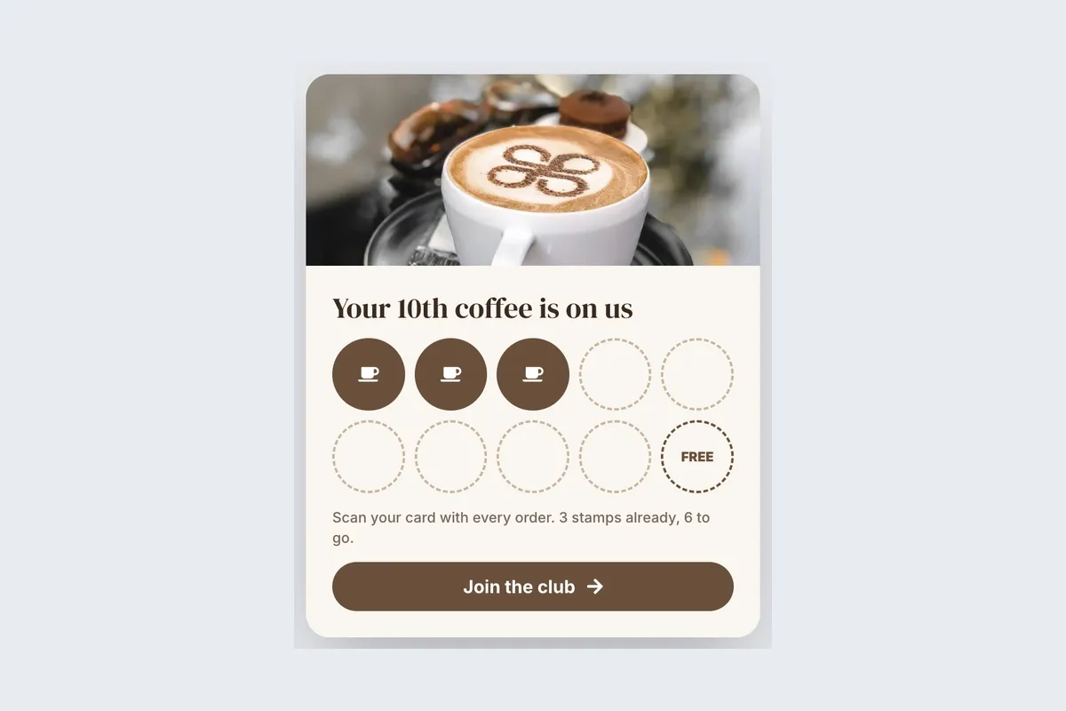 Coffee Shop · Loyalty Card template, full page