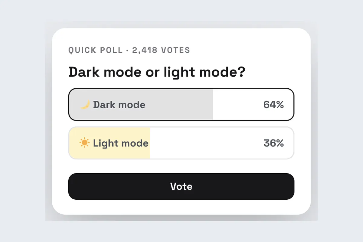 Poll · Quick Vote template, full page