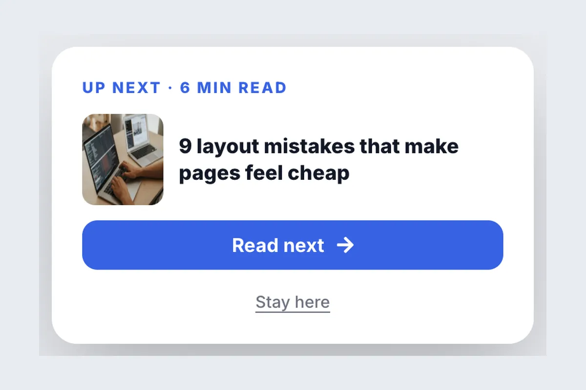 Read Next · Single Post template, full page
