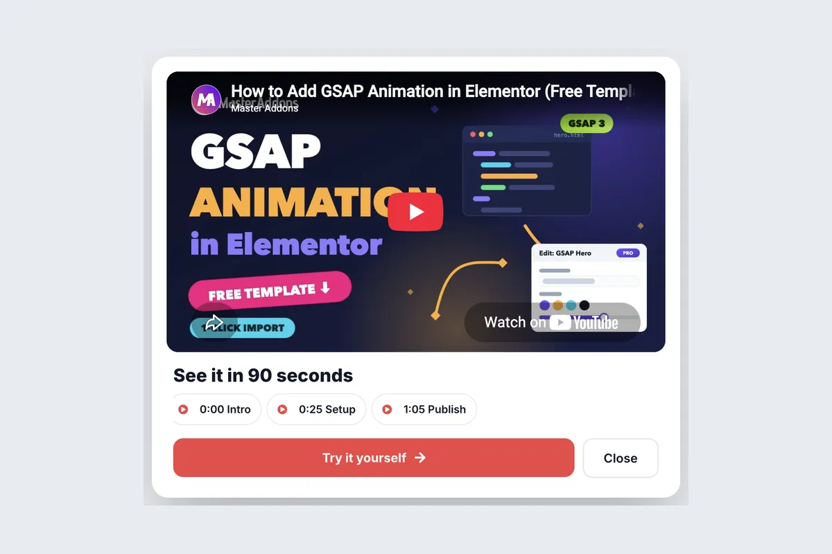 Product Demo · Video Chapters template, full page
