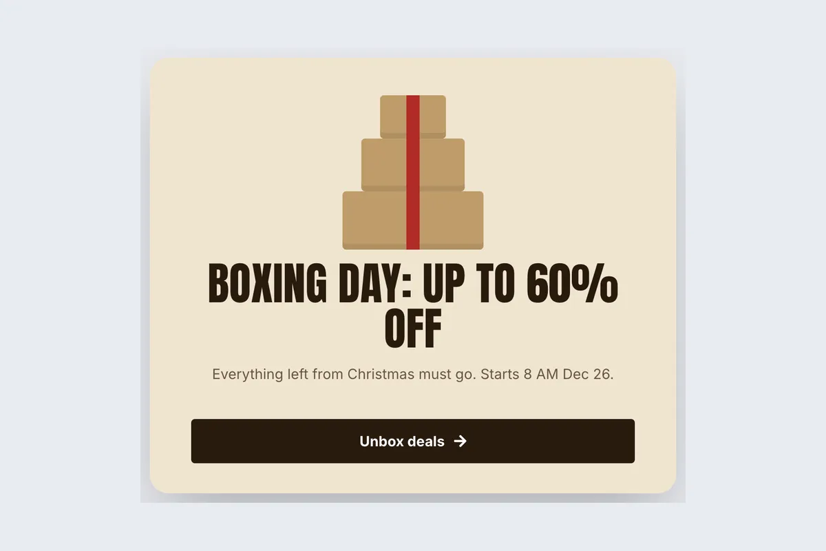 Boxing Day · Big Box Sale template, full page