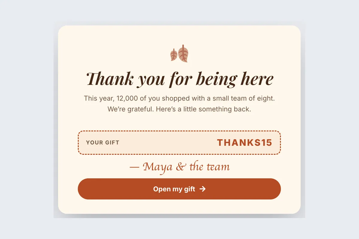 Thanksgiving · Thank You template, full page