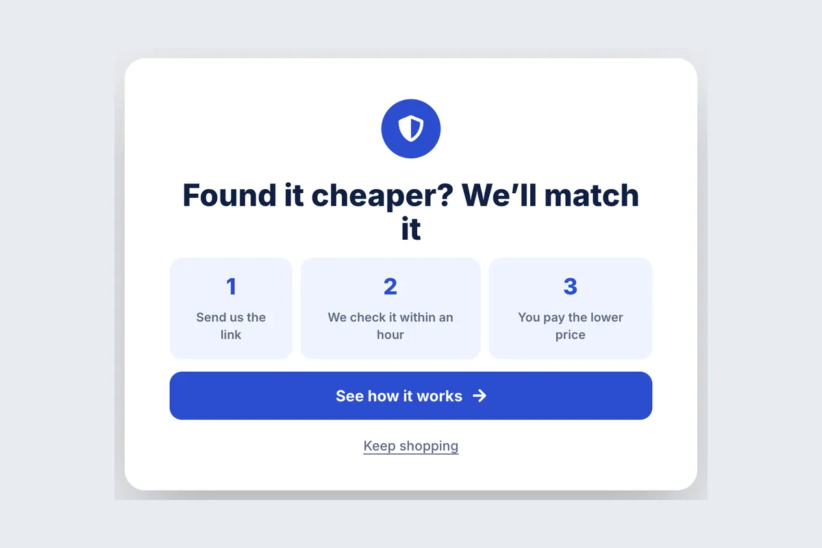 Price Match · Guarantee template, full page
