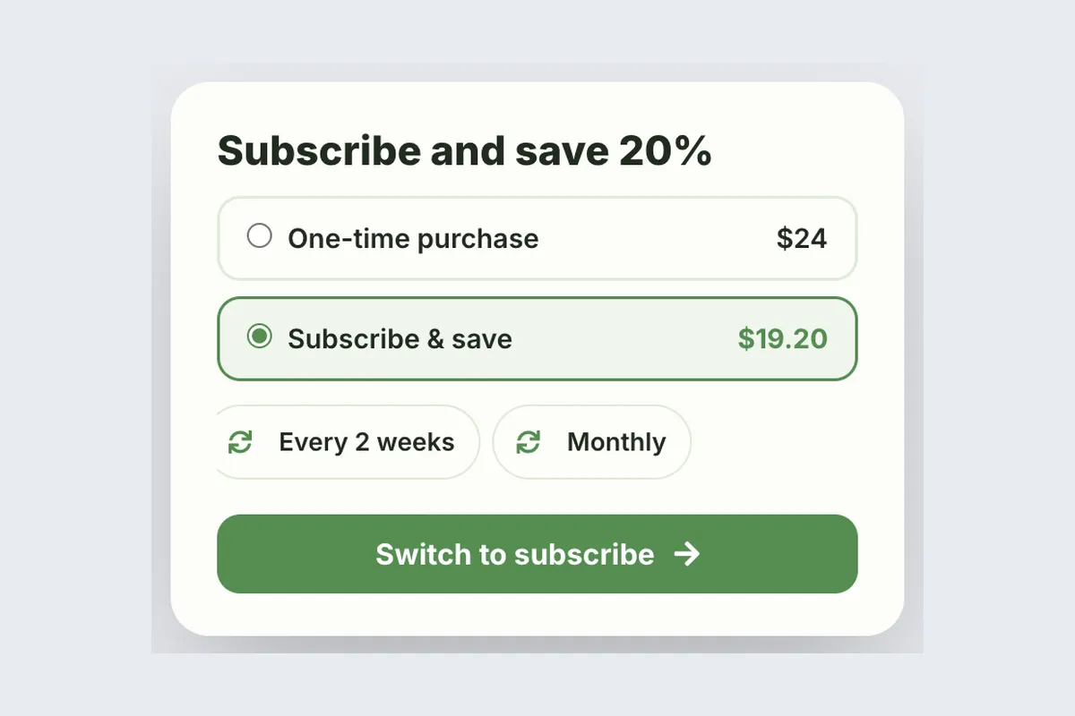 Subscribe & Save · 20% Every Order template, full page