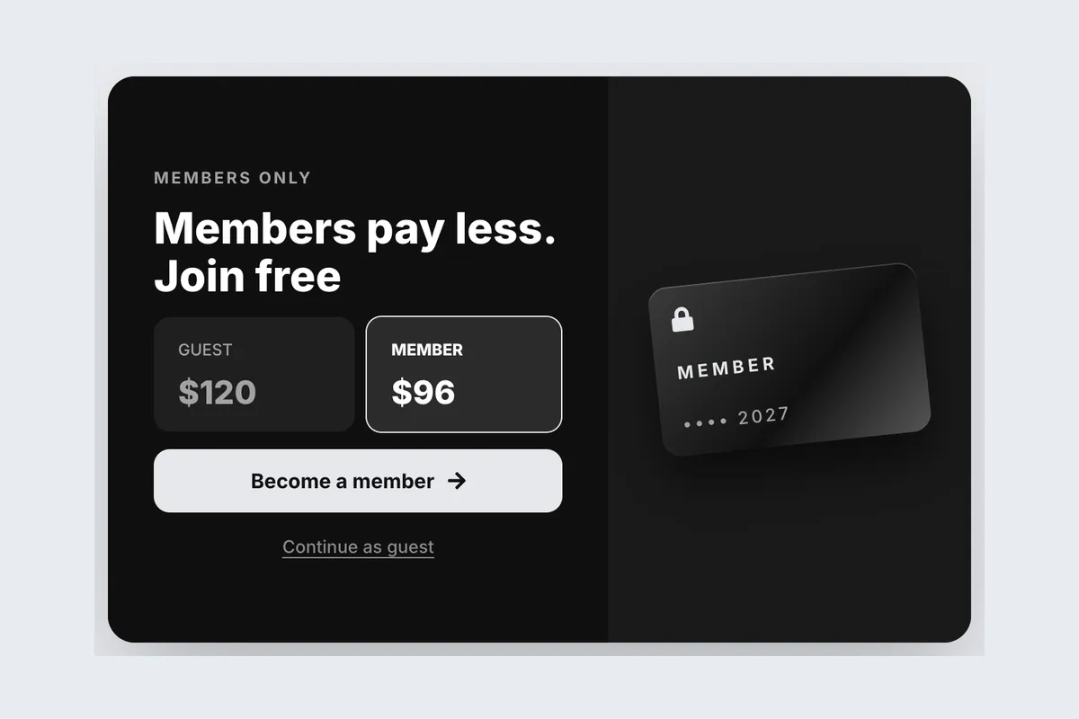 Members Price · Unlock Savings template, full page