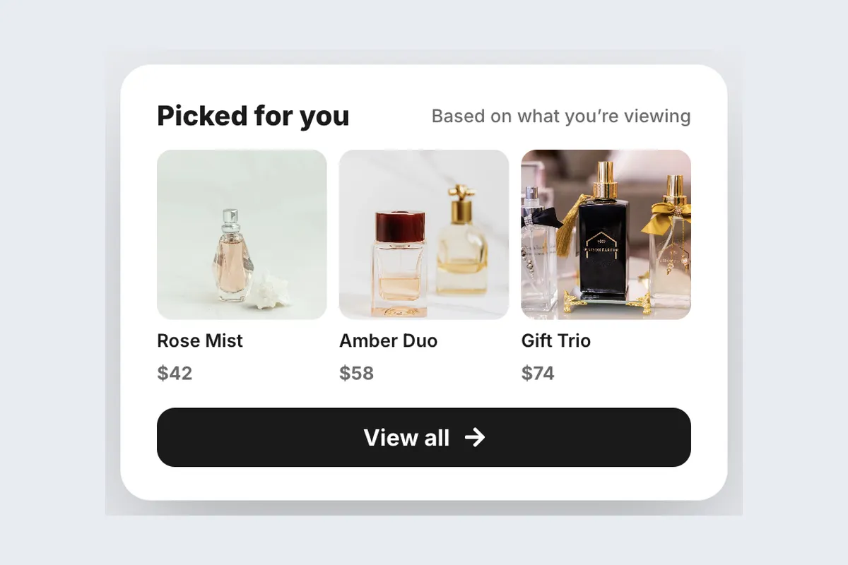Recommendations · You Might Like template, full page