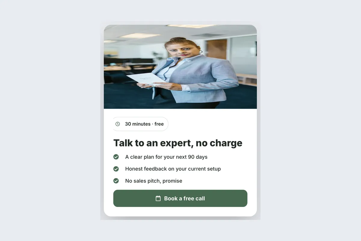 Free Consultation · 30 Minutes template, full page