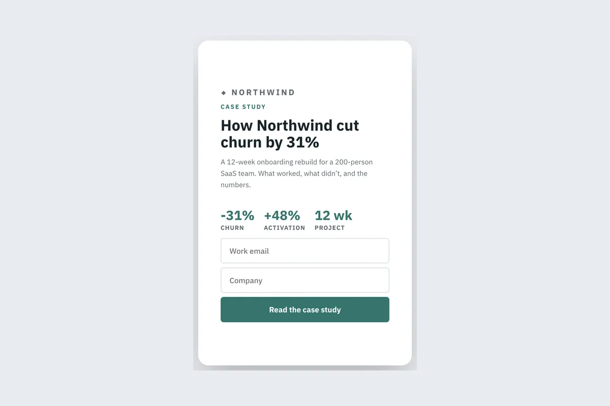 Case Study · Client Results template, full page