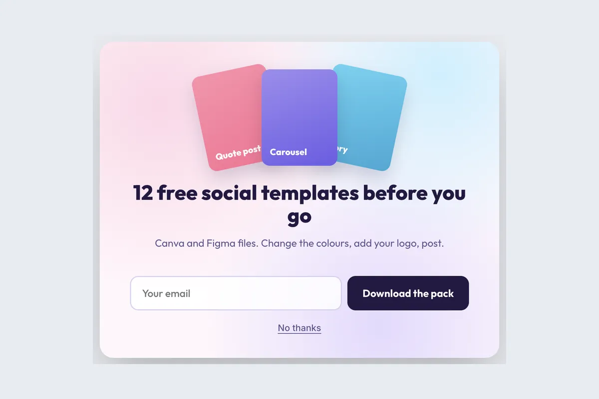 Freebie · Template Pack template, full page