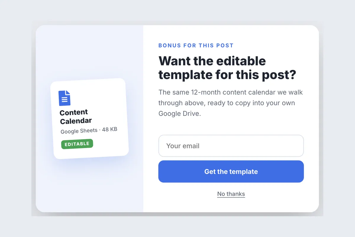 Content Upgrade · Free Template template, full page