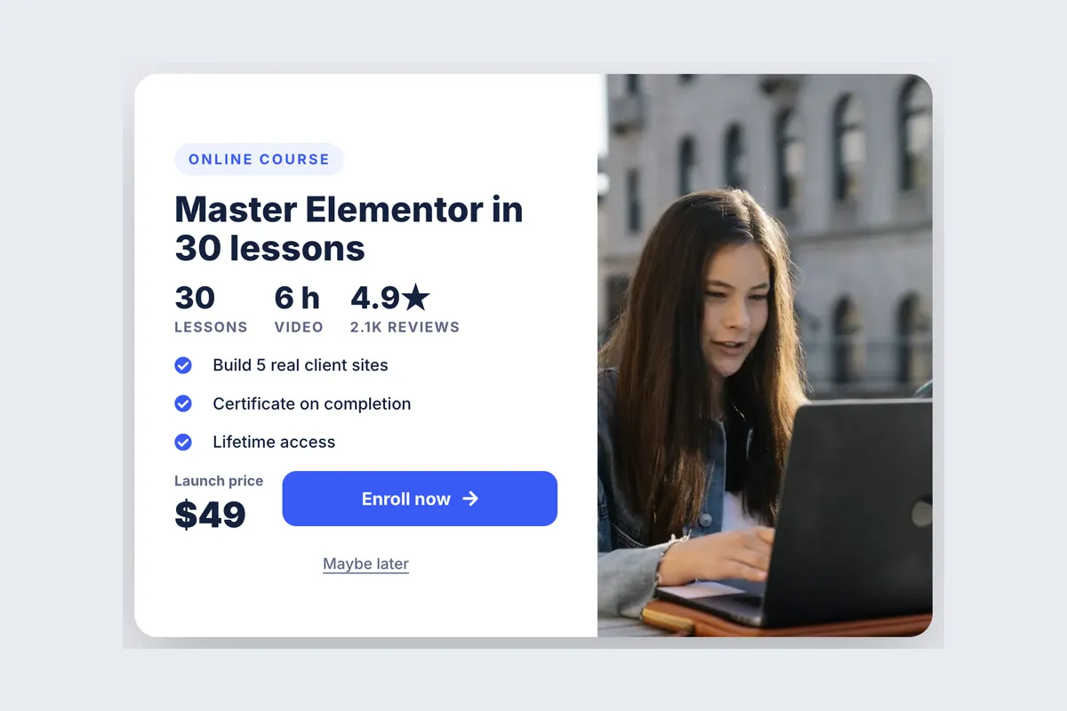 Online Course · Enroll Now template, full page