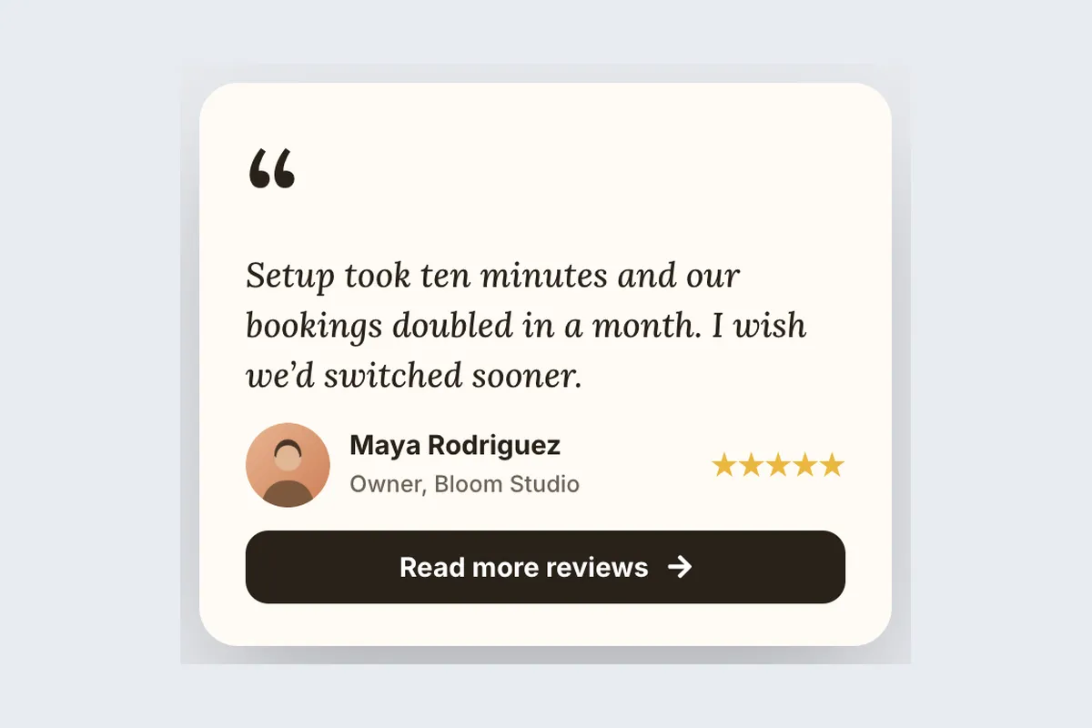 Testimonial Spotlight template, full page