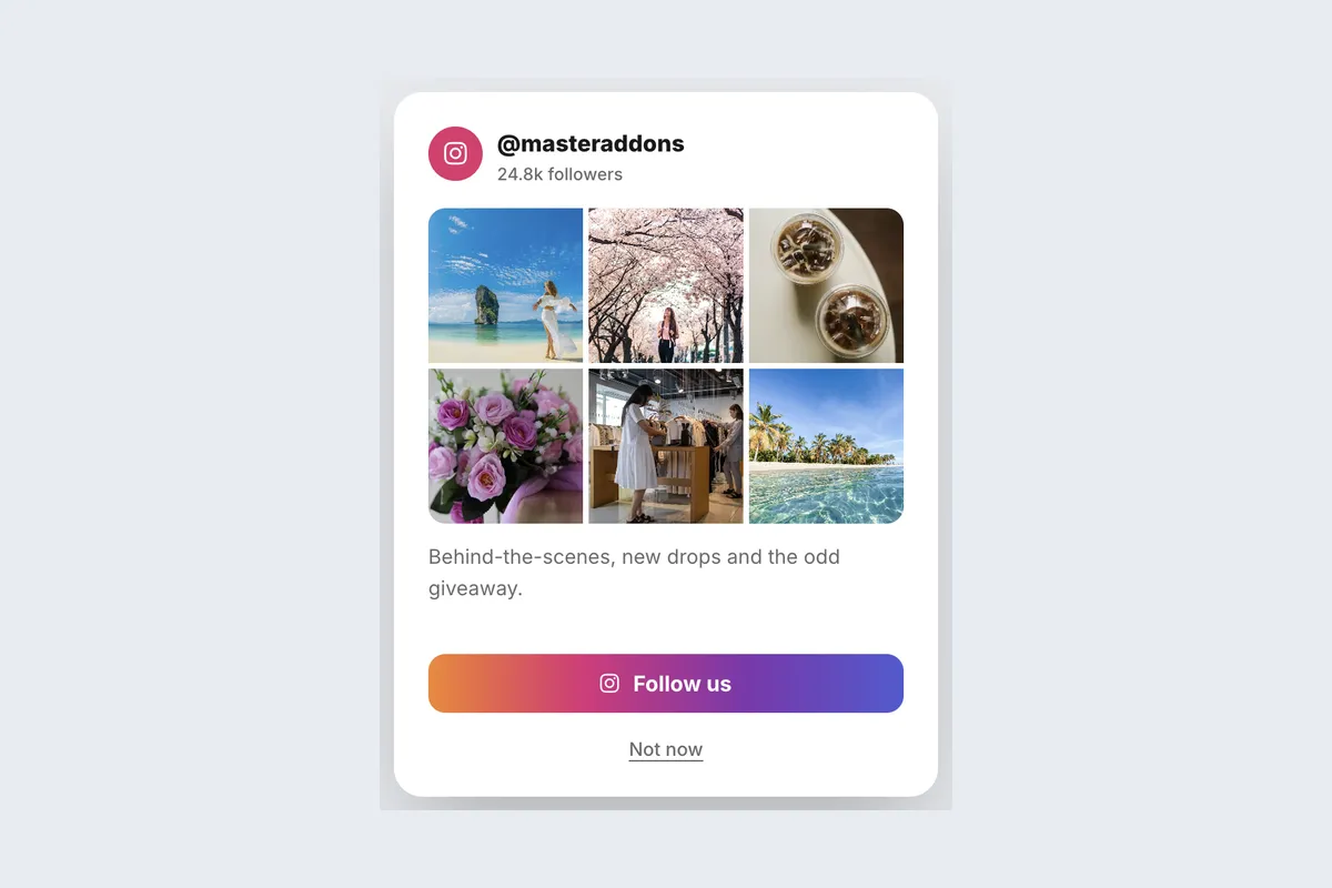Social Follow · Instagram template, full page
