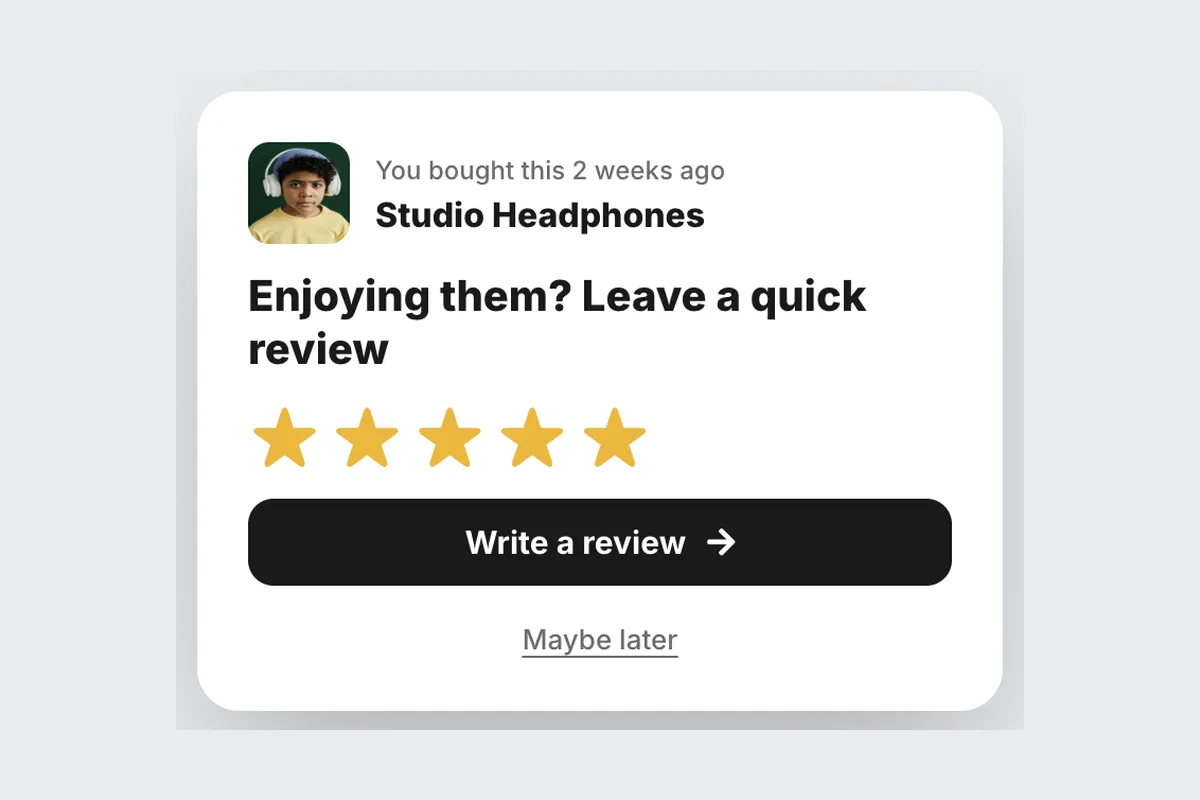 Review Request · Star Rating template, full page