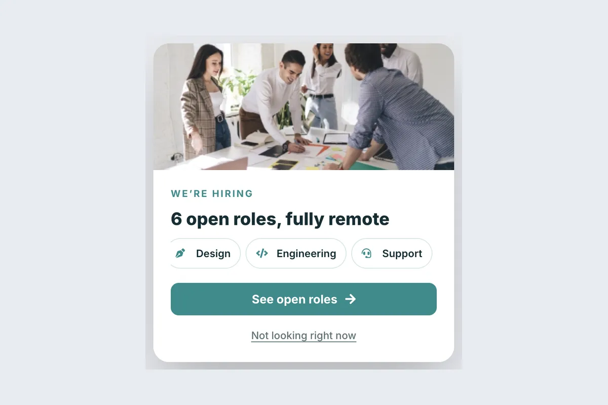 Hiring · Join the Team template, full page