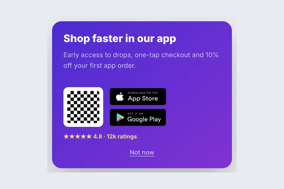 App Download · Get the App template, full page