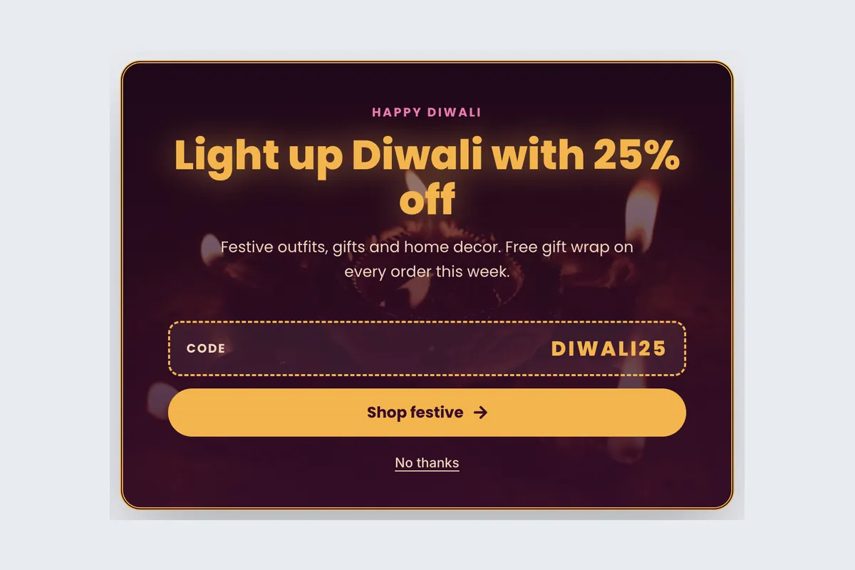 Diwali · Festival of Lights template, full page