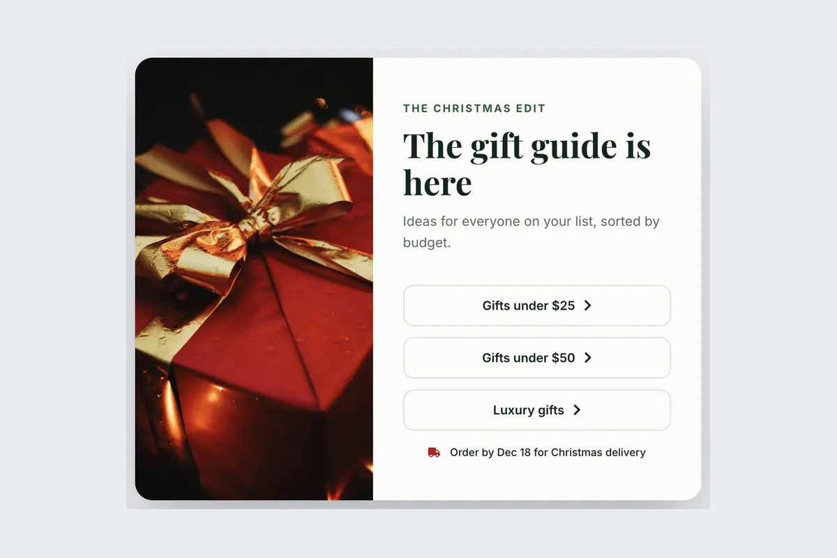 Christmas · Gift Guide template, full page