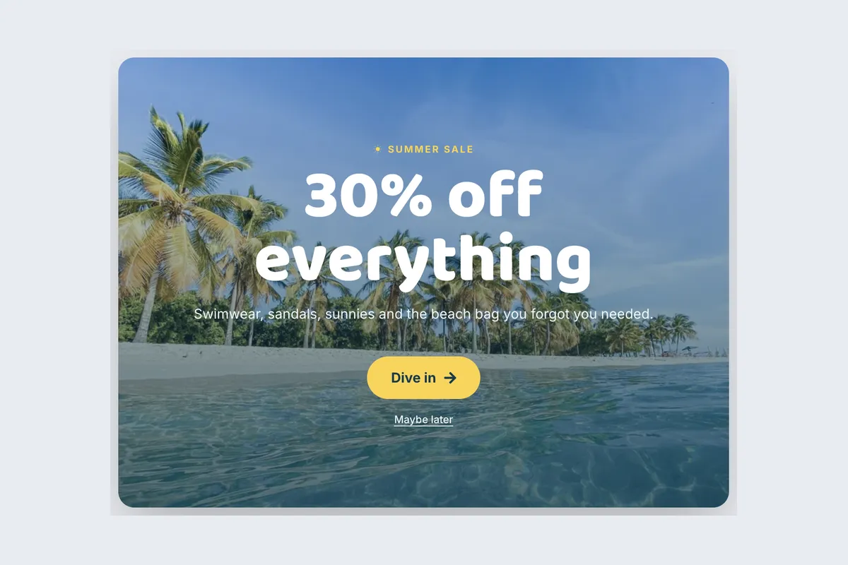Summer Sale · Sunny Days template, full page
