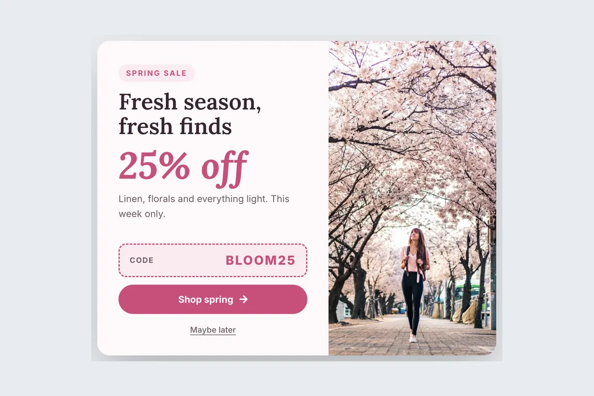 Spring Sale · In Bloom template, full page