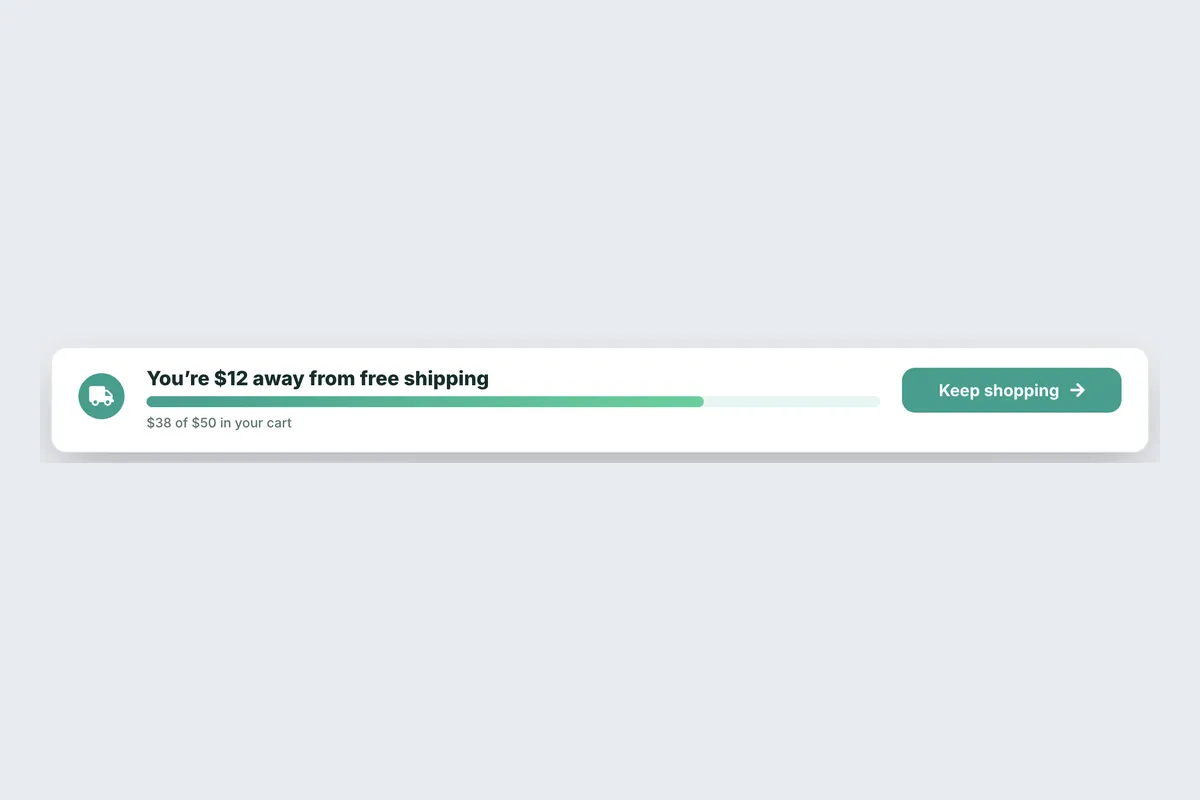 Free Shipping · Progress Bar template, full page
