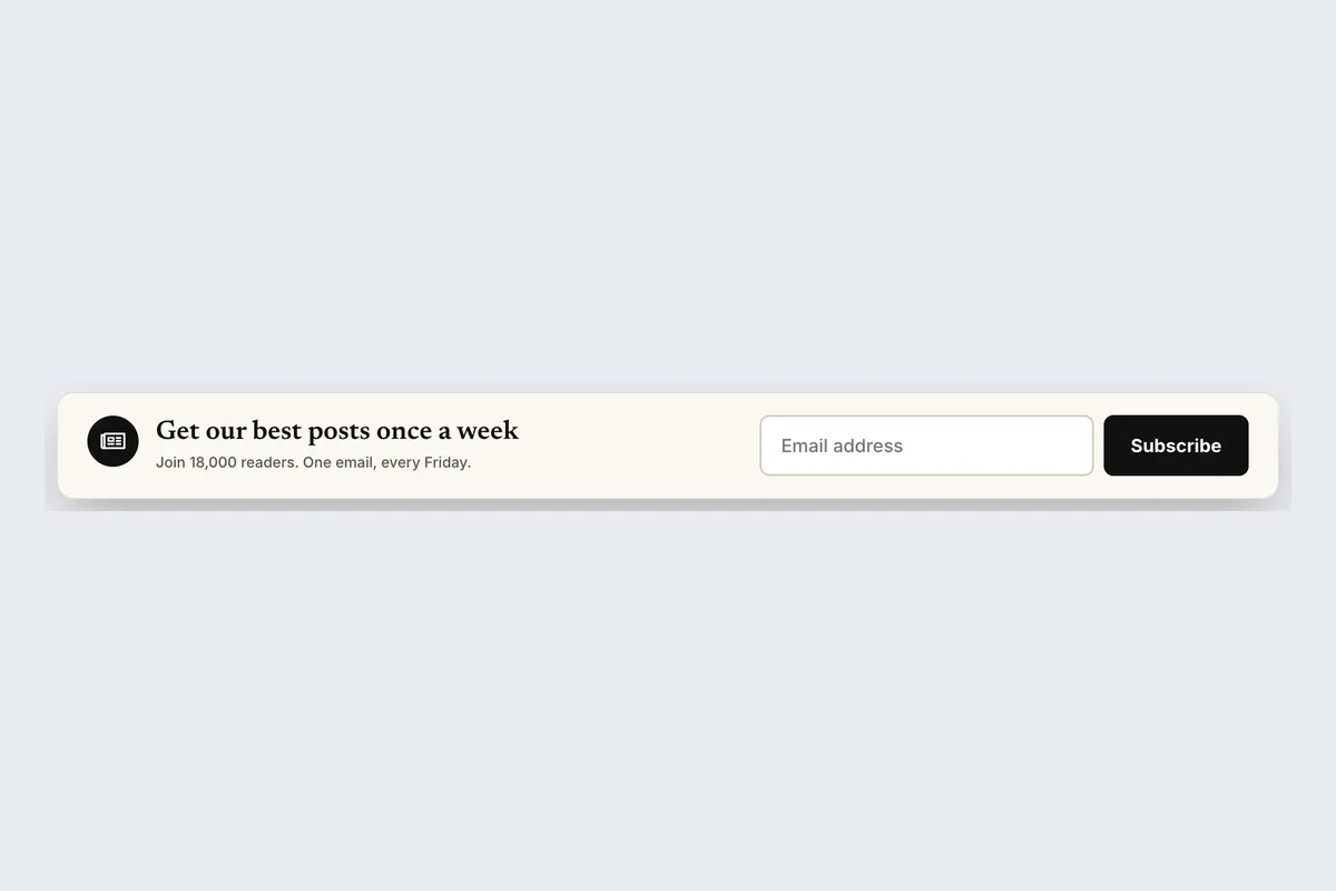 Blog Digest · Weekly Bar template, full page