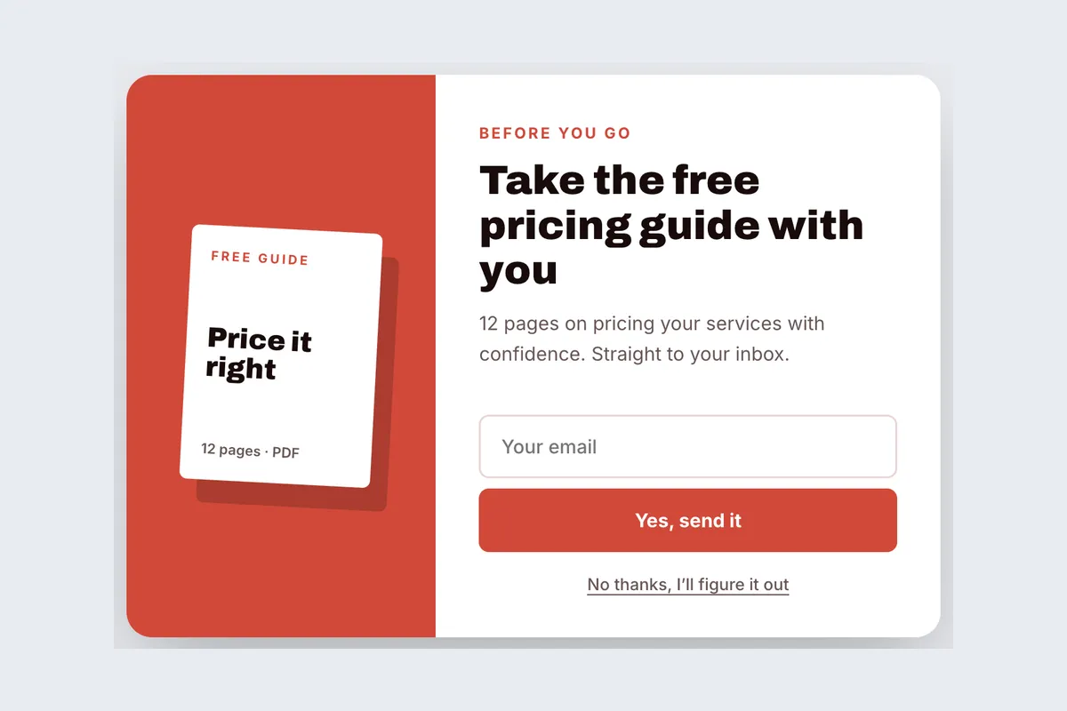 Exit Rescue · Free Guide template, full page