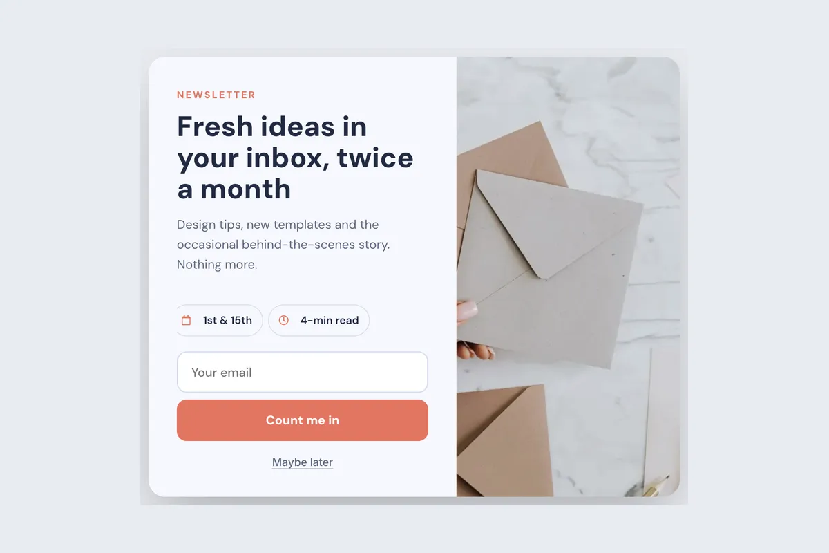 Newsletter · Postcard template, full page