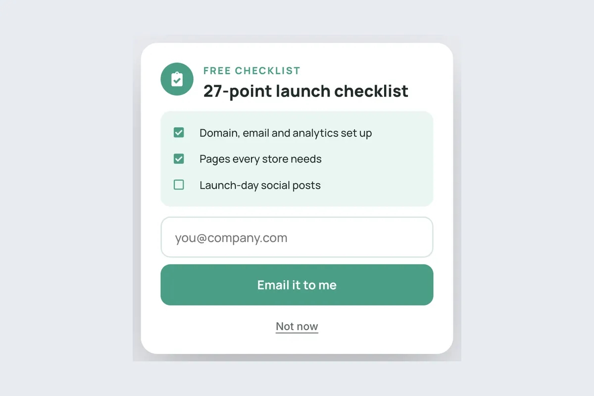Checklist Opt-in · Launch Checklist template, full page