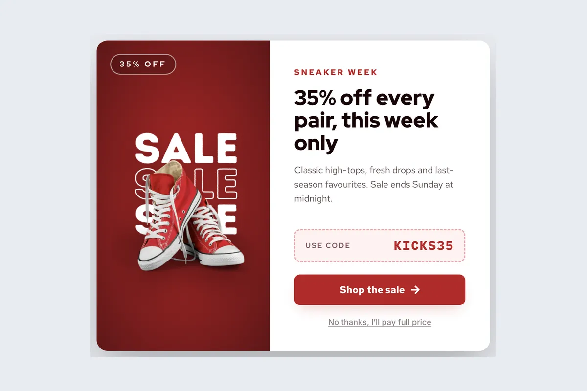 Sale Shoes template, full page