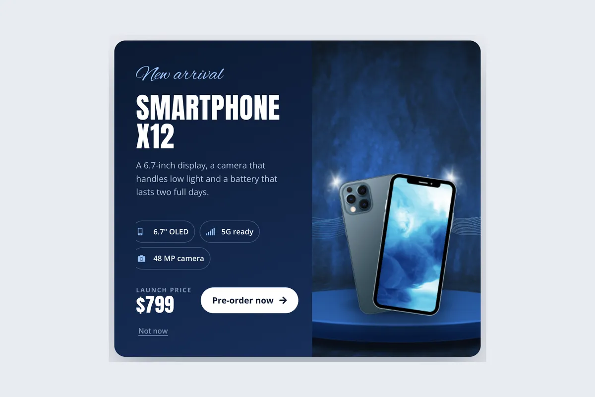 New Arrival template, full page