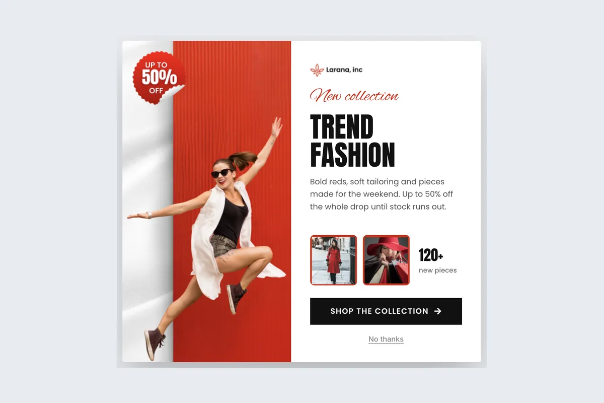 Trend Fashion template, full page