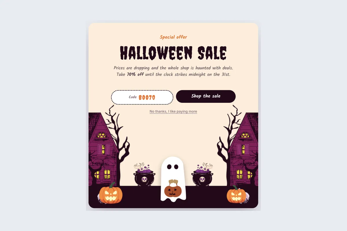 Halloween sale 2 template, full page