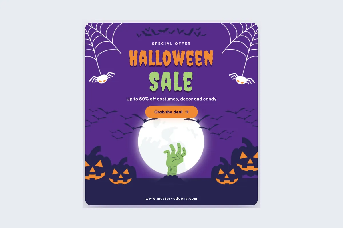 Halloween Sales template, full page